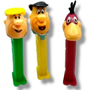 x3 VINTAGE Flintstone PEZ DISPENSERS